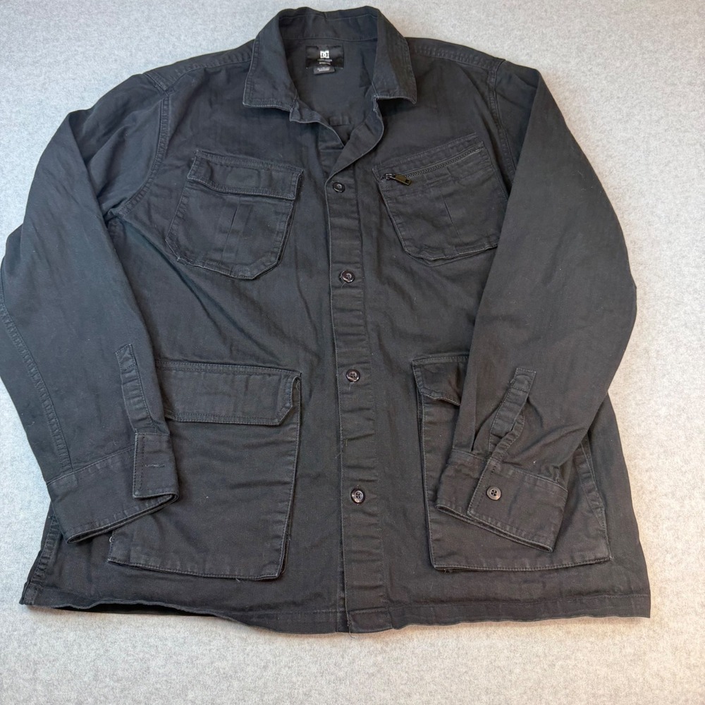 DC Shoes Mens Type D-C Utility Field Jacket Black Herringbone XL